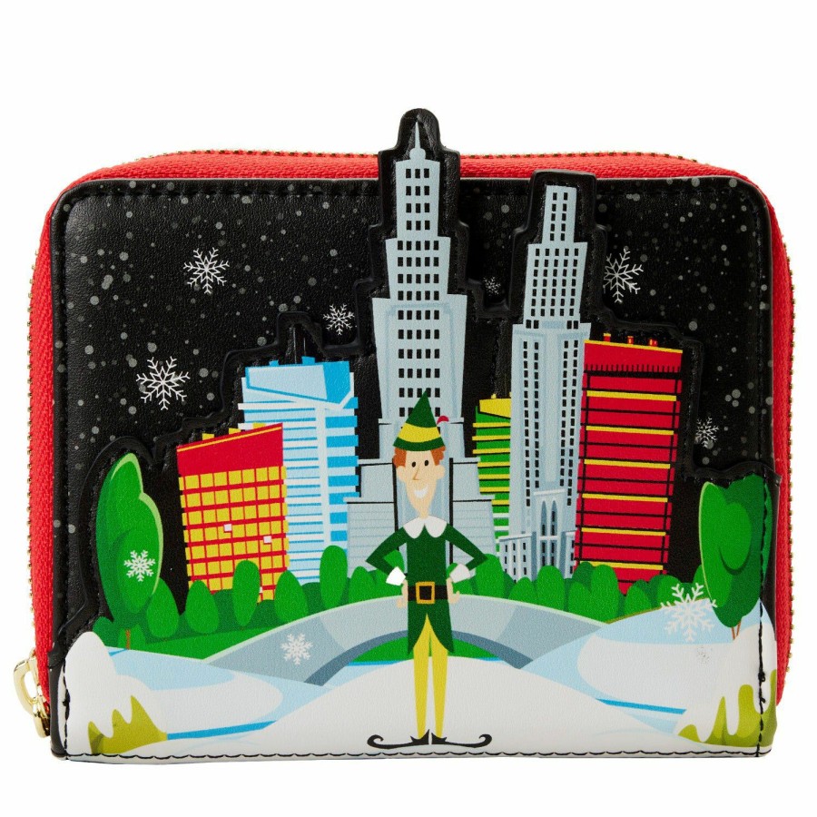 Handbags & Wallets * | Elf Buddy In Manhattan Zip Around Wallet Loungefly Bestsellers