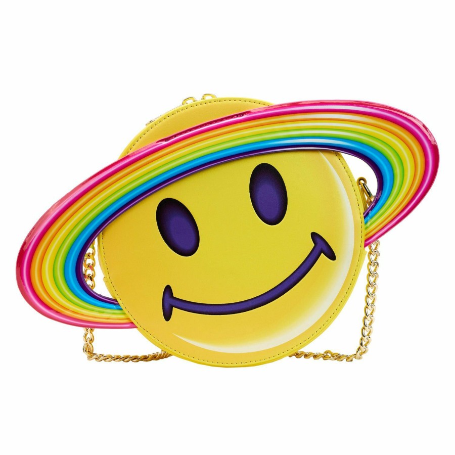 Handbags & Wallets * | Lisa Frank Yellow Rainbow Ring Saturn Crossbody Bag Loungefly Online Discount