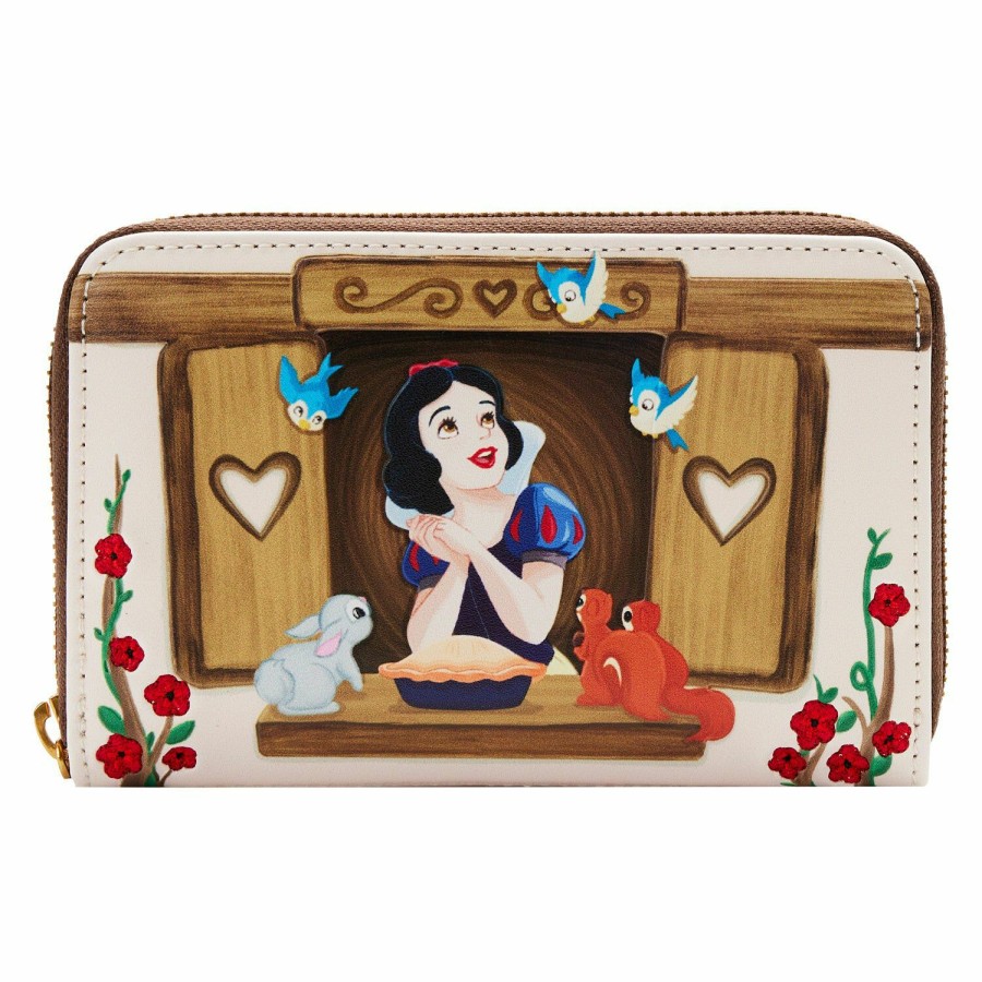 Handbags & Wallets * | Exclusive Snow White Window Scene Zip Around Wallet Loungefly Lower Prices