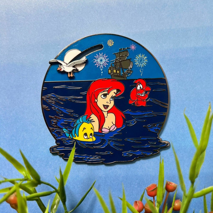 Accessories * | The Little Mermaid Ariel Fireworks Sliding Pin Loungefly Attractive