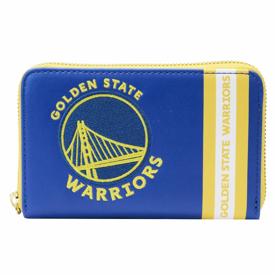 Handbags & Wallets * | Nba Golden State Warriors Patch Icons Zip Around Wallet Loungefly Bargain Sale