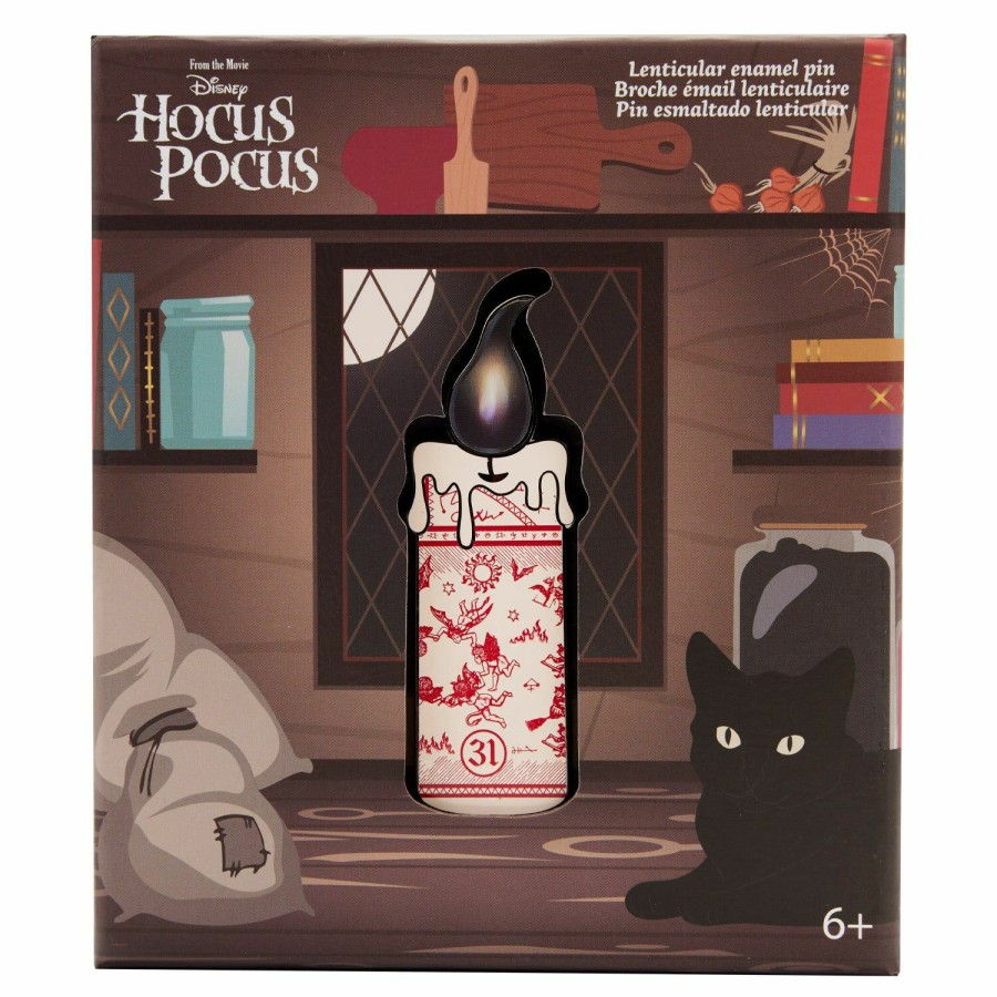 Accessories * | Hocus Pocus Lenticular Black Flame Candle Lenticular Pin Loungefly Classical