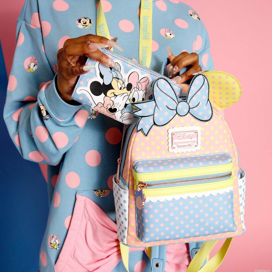 Handbags & Wallets * | Minnie Mouse Pastel Polka Dot Mini Backpack Loungefly Outlet Sale