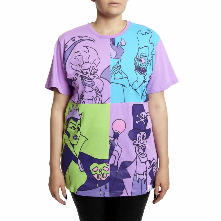 Tops * | Disney Villains Squares Unisex Tee Loungefly Classical