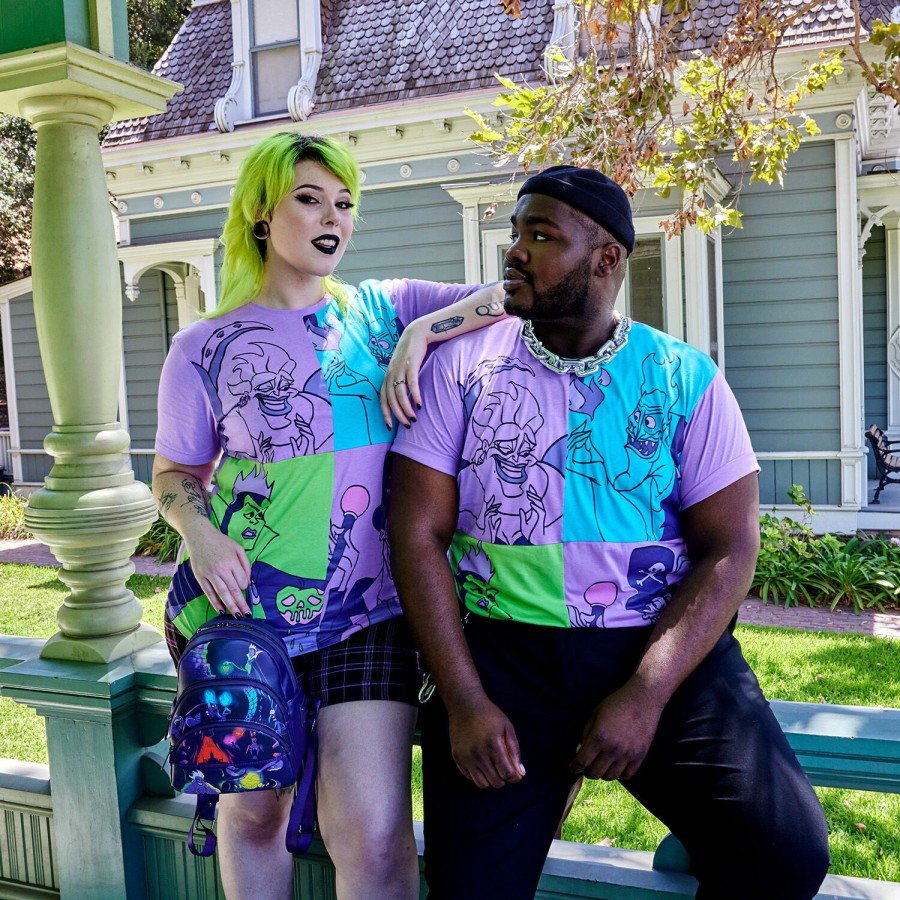 Tops * | Disney Villains Squares Unisex Tee Loungefly Classical