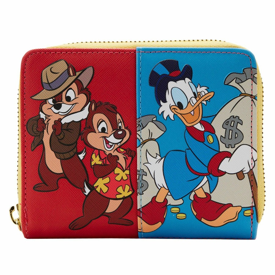 Handbags & Wallets * | Exclusive Disney Afternoon Cartoons Color Block Zip Around Wallet Loungefly Wholesale