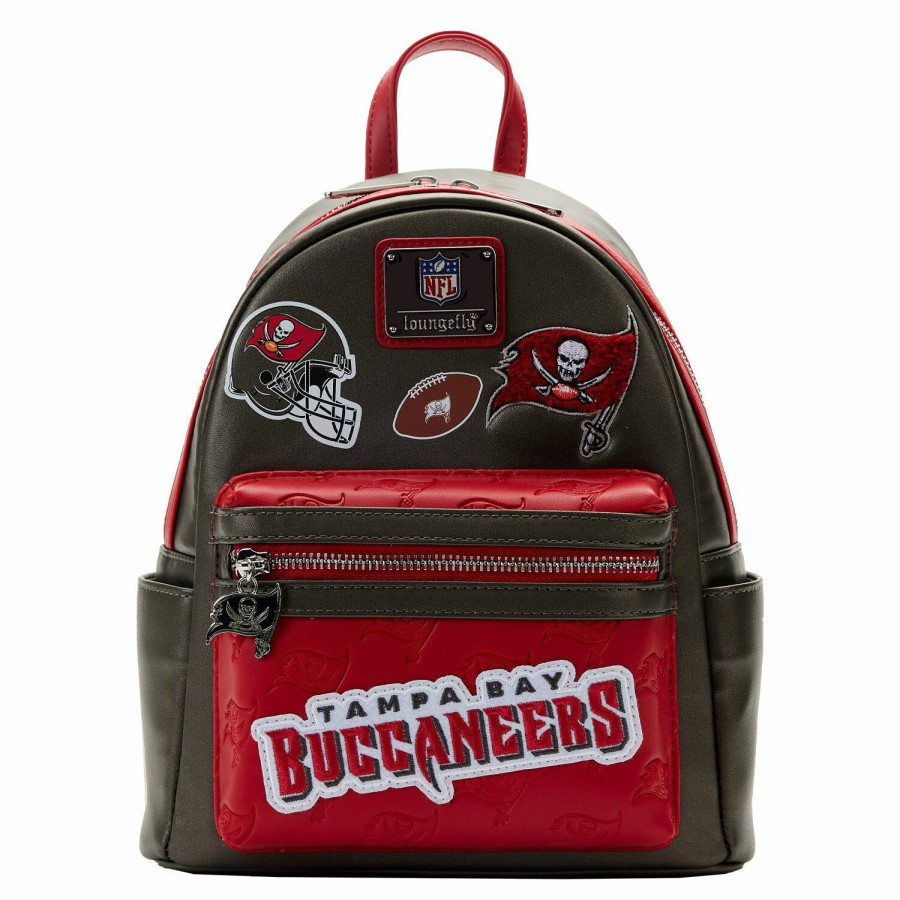 Handbags & Wallets * | Nfl Tamp Bay Buccaneers Patches Mini Backpack Loungefly Hot Sale