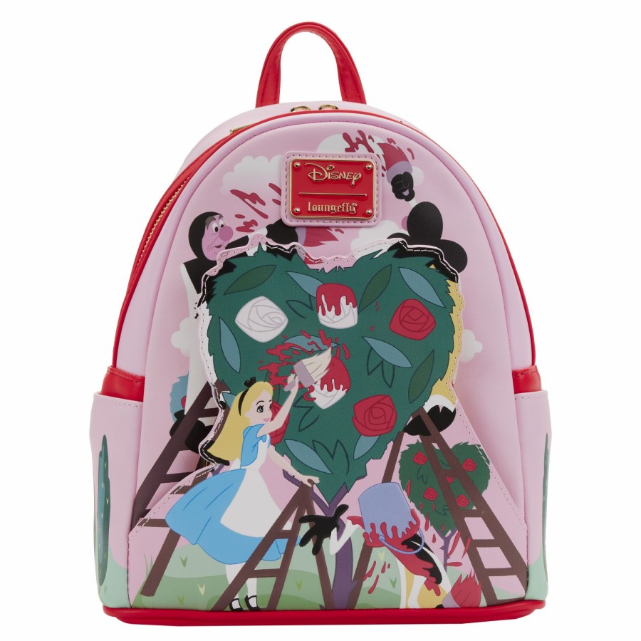 Handbags & Wallets * | Alice In Wonderland Painting The Roses Red Mini Backpack Loungefly Best-Selling