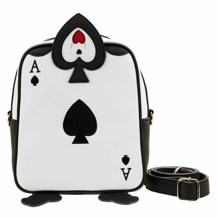 Handbags & Wallets * | Alice In Wonderland Ace Of Spades Crossbody Bag Loungefly Lower Prices