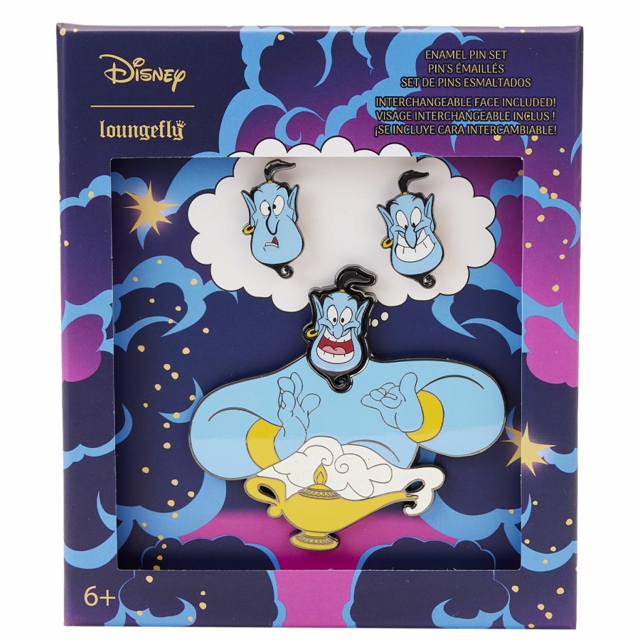 Accessories * | Aladdin Genie Mixed Emotions 4Pc Pin Set Loungefly Best Quality