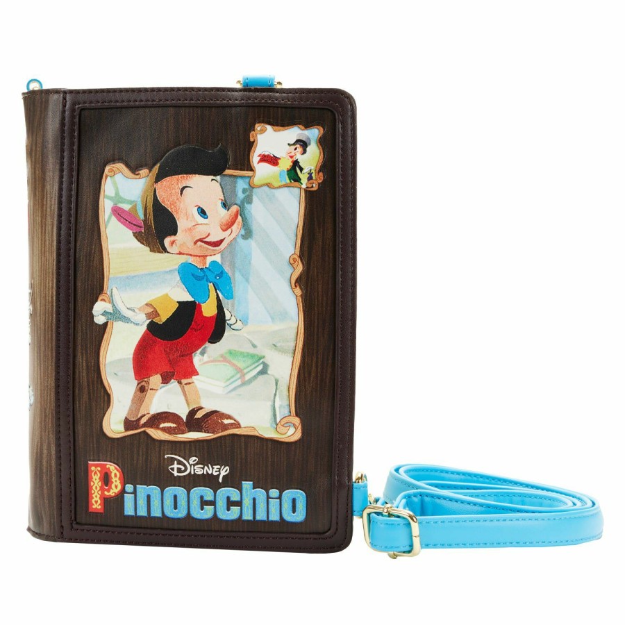 Handbags & Wallets * | Pinocchio Book Convertible Crossbody Bag Loungefly Closeout Sale