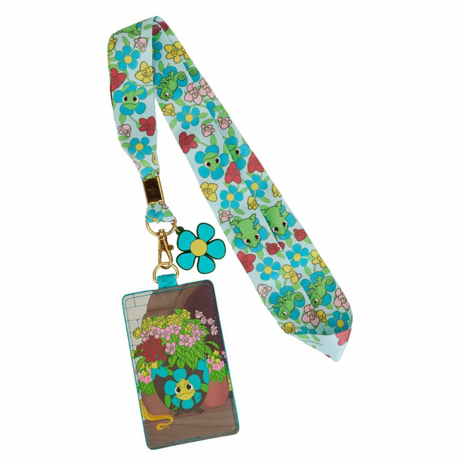 Small Accessories * | Tangled Pascal Flowers Lanyard With Card Holder Loungefly Attractive