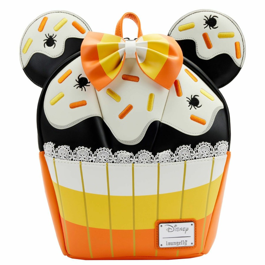 Handbags & Wallets * | Exclusive Minnie Mouse Candy Corn Cupcake Glow Mini Backpack Loungefly Tendy Style