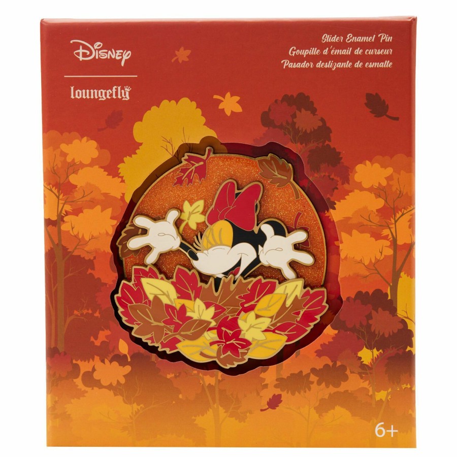 Accessories * | Exclusive Disney Fall Minnie Mouse Sliding Enamel Pin Loungefly Hot Selling