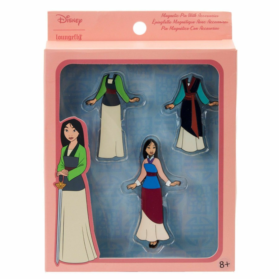 Accessories * | Mulan Paper Doll Magnetic Pin Set Loungefly Cheap Online