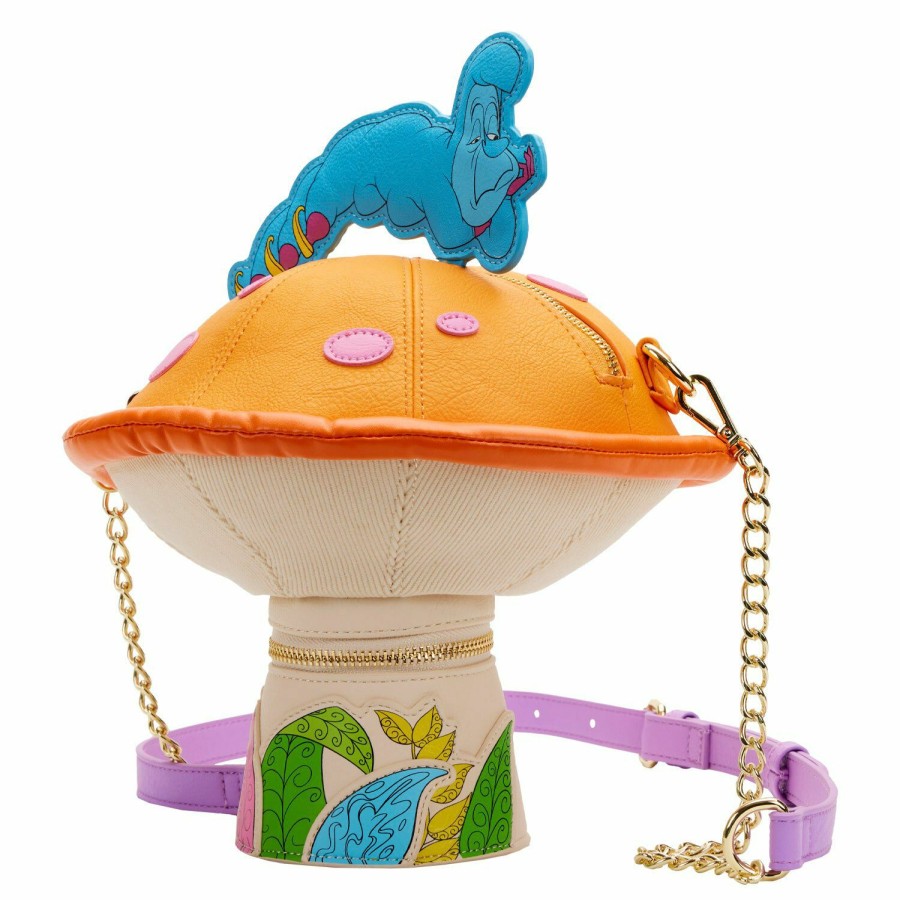 Stitch Shoppe * | Stitch Shoppe Alice In Wonderland Caterpillar Mushroom Crossbody Bag Loungefly Sale