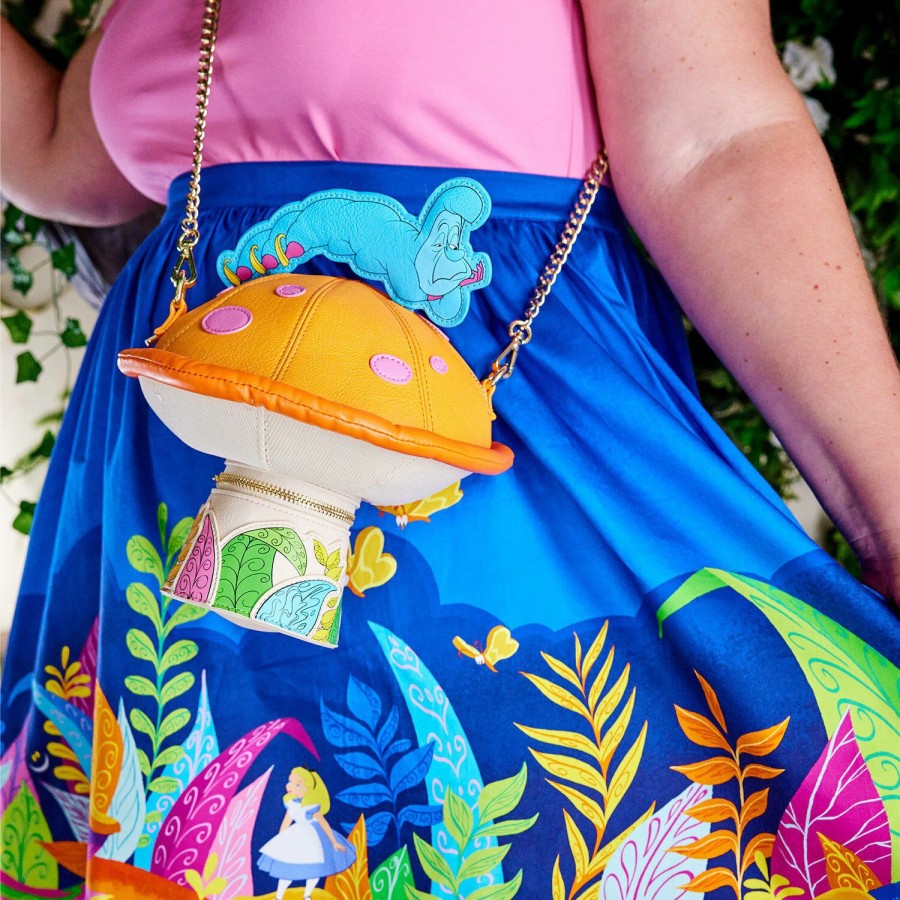 Stitch Shoppe * | Stitch Shoppe Alice In Wonderland Caterpillar Mushroom Crossbody Bag Loungefly Sale