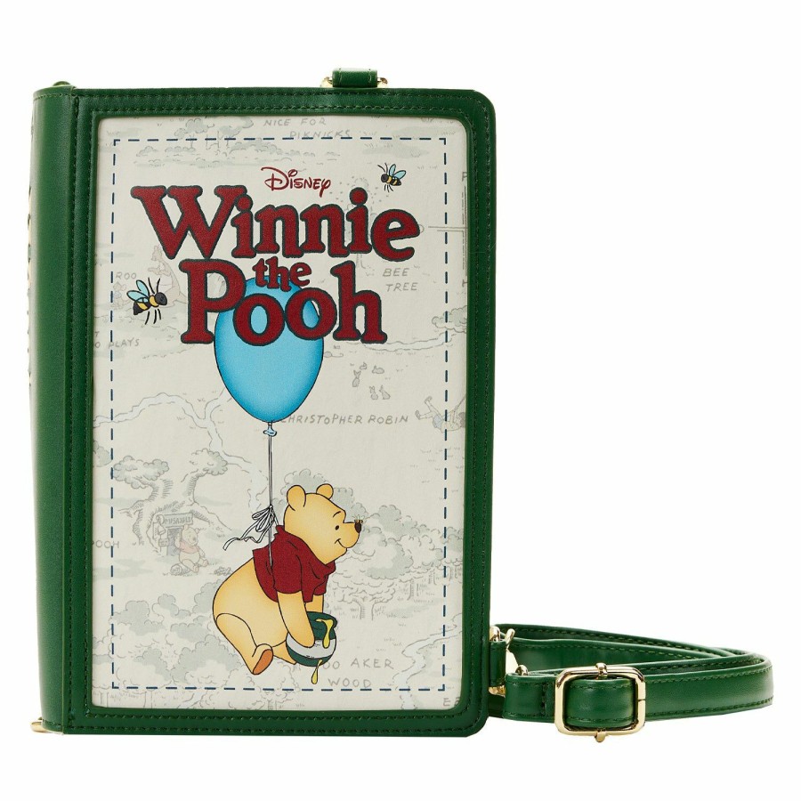 Handbags & Wallets * | Winnie The Pooh Classic Book Cover Convertible Crossbody Bag Loungefly Clearance Sale