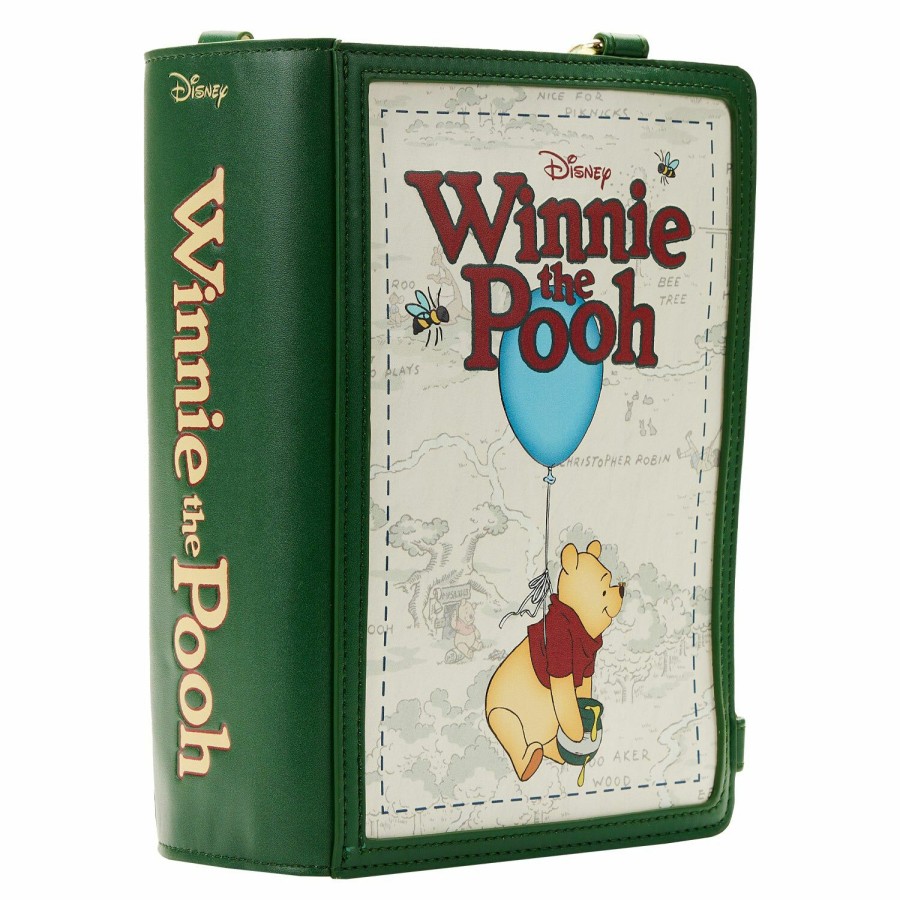 Handbags & Wallets * | Winnie The Pooh Classic Book Cover Convertible Crossbody Bag Loungefly Clearance Sale