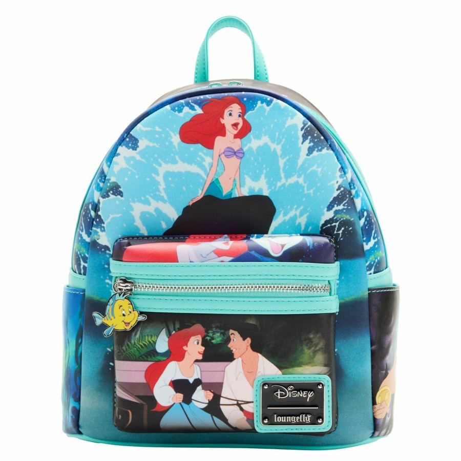 Handbags & Wallets * | The Little Mermaid Princess Scenes Mini Backpack Loungefly Typical Style