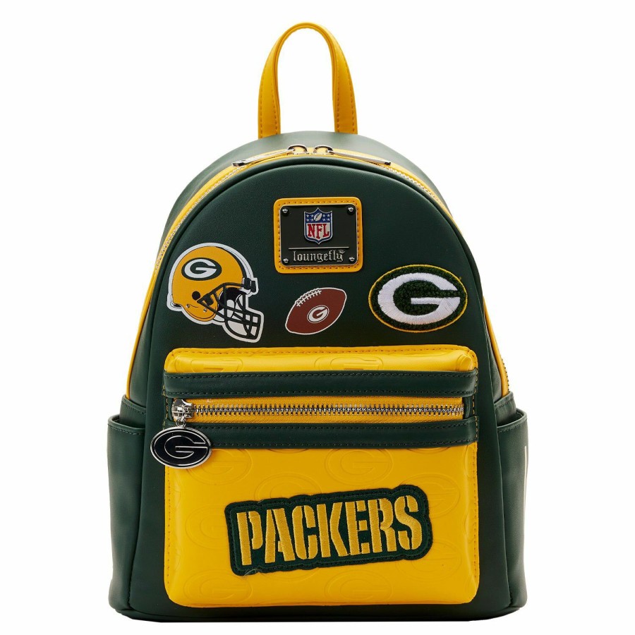 Handbags & Wallets * | Nfl Green Bay Packers Patches Mini Backpack Loungefly Exquisite Gifts