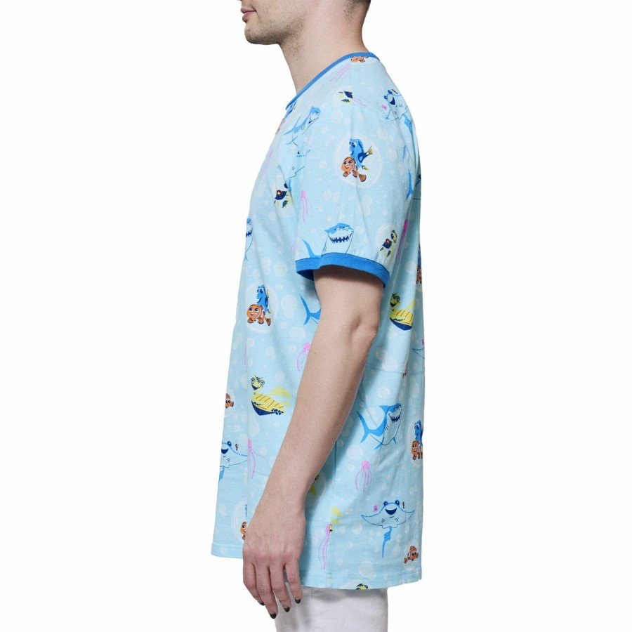 Tops * | Finding Nemo 20Th Anniversary Bubbles Unisex Ringer Tee Loungefly Online Discount