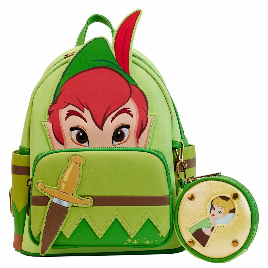 Handbags & Wallets * | Limited Edition Exclusive Peter Pan And Tinker Bell Cosplay Mini Backpack With Coin Purse Loungefly Discount Online