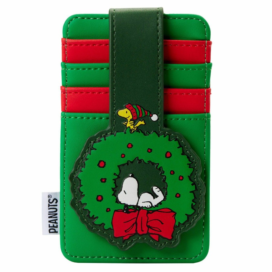 Handbags & Wallets * | Snoopy Woodstock Wreath Card Holder Loungefly Outlet Sale