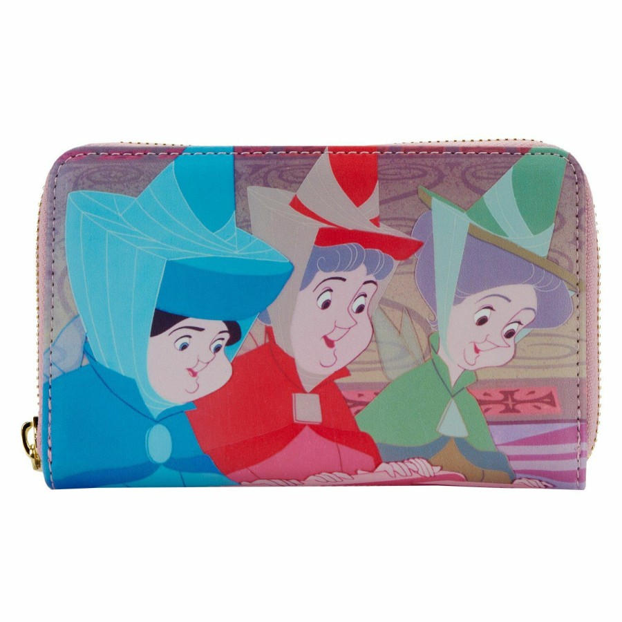 Handbags & Wallets * | Sleeping Beauty Princess Scenes Zip Around Wallet Loungefly Gift Selection