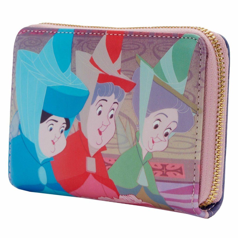 Handbags & Wallets * | Sleeping Beauty Princess Scenes Zip Around Wallet Loungefly Gift Selection