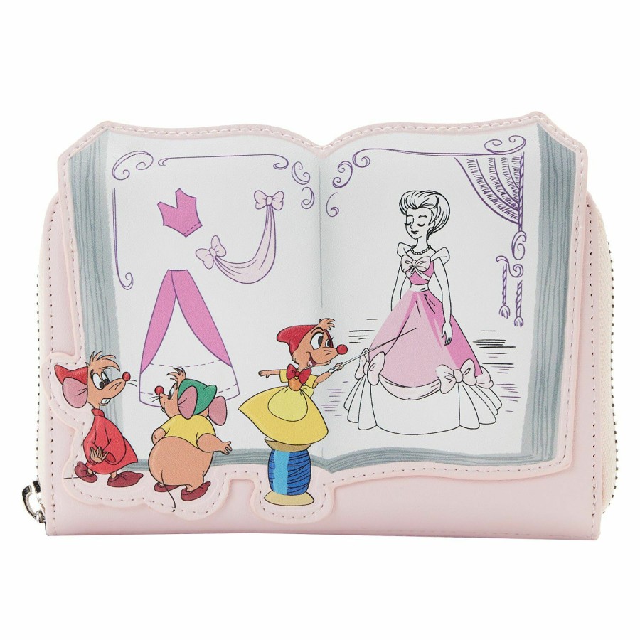 Handbags & Wallets * | Exclusive Cinderella Mice Dressmakers Zip Around Wallet Loungefly Special Style