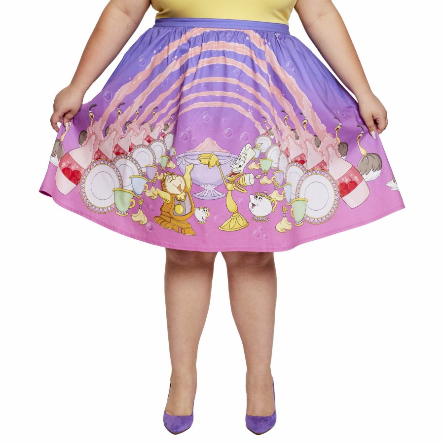 Stitch Shoppe * | Stitch Shoppe Beauty And The Beast Be Our Guest Sandy Skirt Loungefly New Arrivals