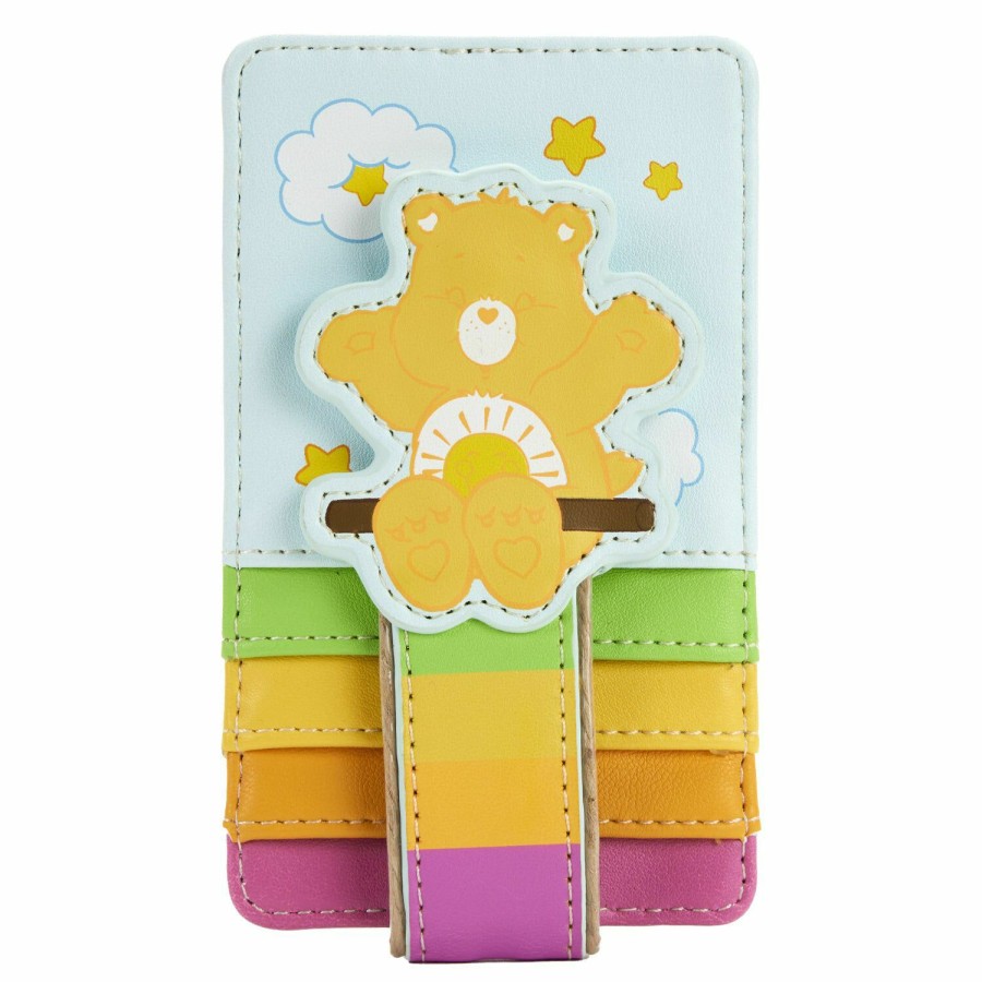 Handbags & Wallets * | Care Bears Funshine Bear Rainbow Swing Card Holder Loungefly Clearance Sale