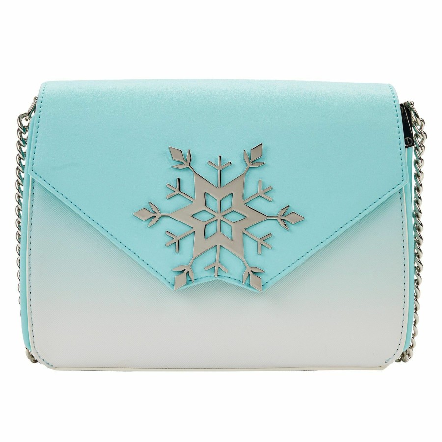 Handbags & Wallets * | Exclusive Elsa Snowflake Glitter Crossbody Bag Loungefly Official