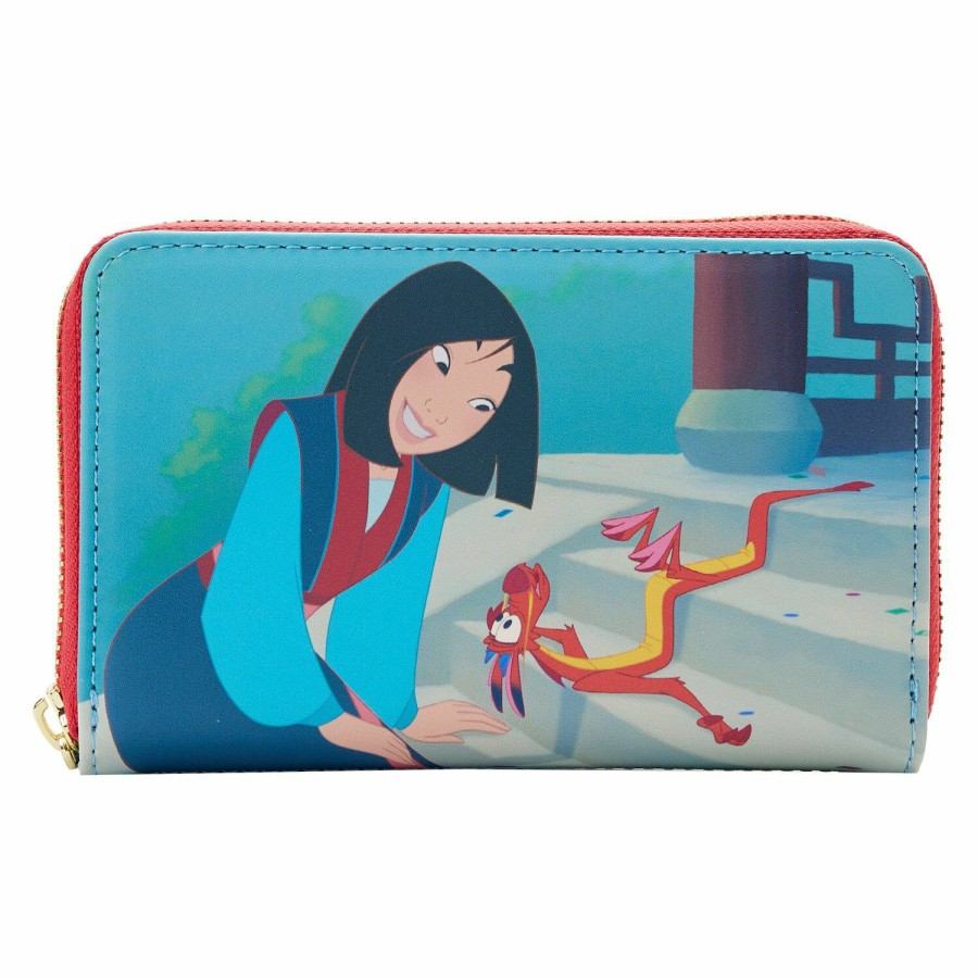 Handbags & Wallets * | Mulan Princess Scene Zip Around Wallet Loungefly Clearance