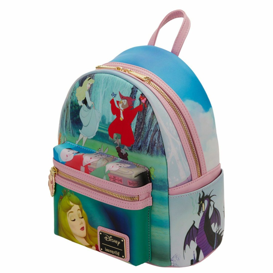 Handbags & Wallets * | Sleeping Beauty Princess Scenes Mini Backpack Loungefly Quality Guarantee