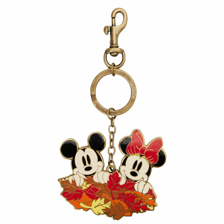 Small Accessories * | Exclusive Disney Fall Minnie Mouse Enamel Keychain Loungefly Discount Sale