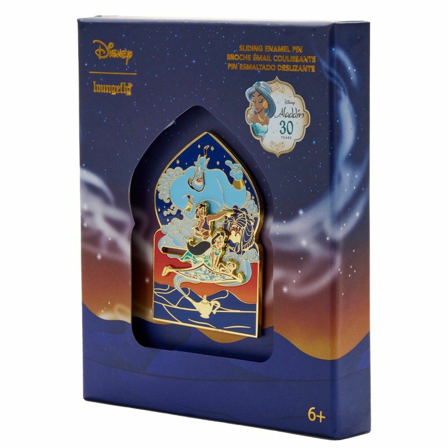 Accessories * | Aladdin 30Th Anniversary Sliding Pin Loungefly High Quality