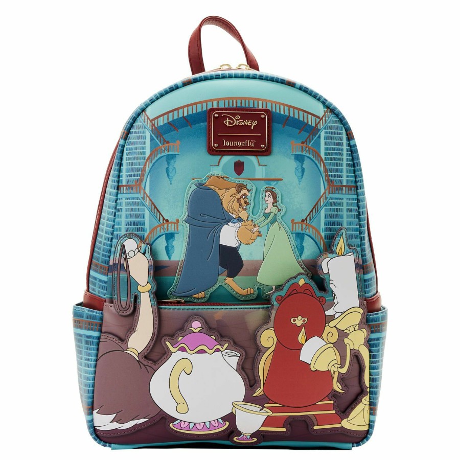 Handbags & Wallets * | Beauty And The Beast Fireplace Scene Mini Backpack Loungefly Latest Fashion