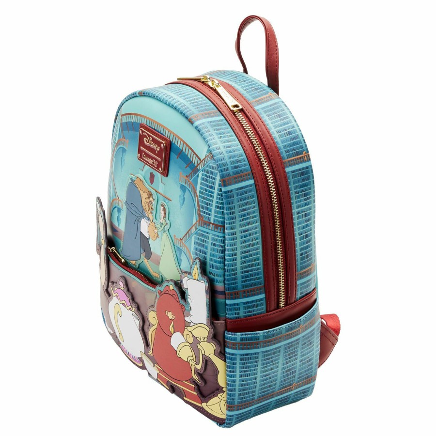 Handbags & Wallets * | Beauty And The Beast Fireplace Scene Mini Backpack Loungefly Latest Fashion