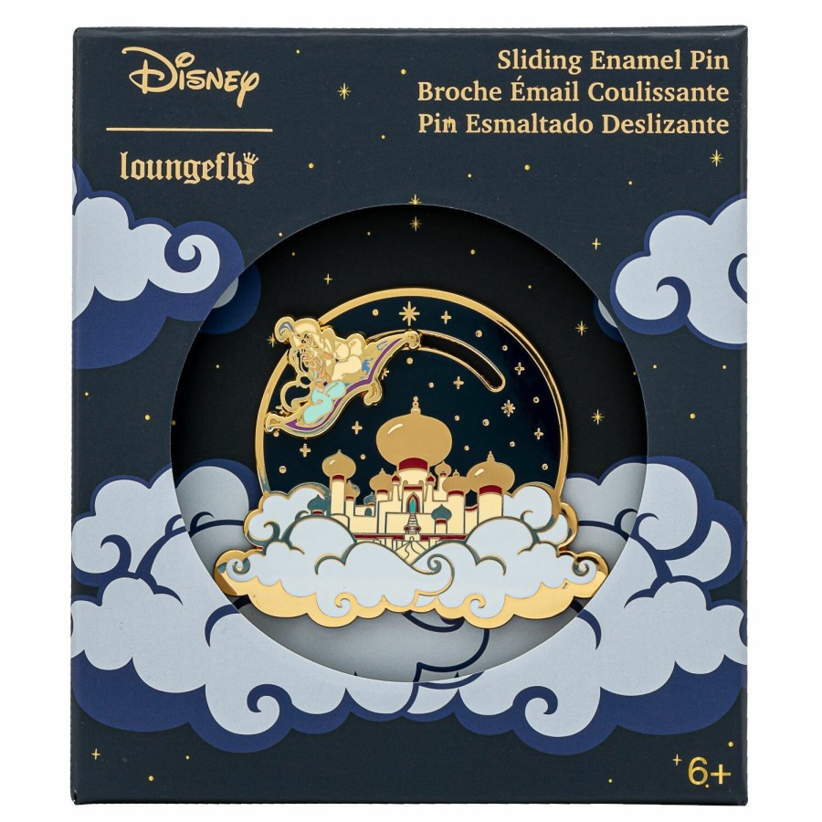 Accessories * | Disney Aladdin And Princess Jasmine Collector Box Sliding Enamel Pin Loungefly New