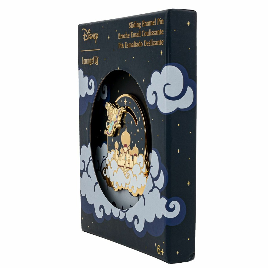 Accessories * | Disney Aladdin And Princess Jasmine Collector Box Sliding Enamel Pin Loungefly New