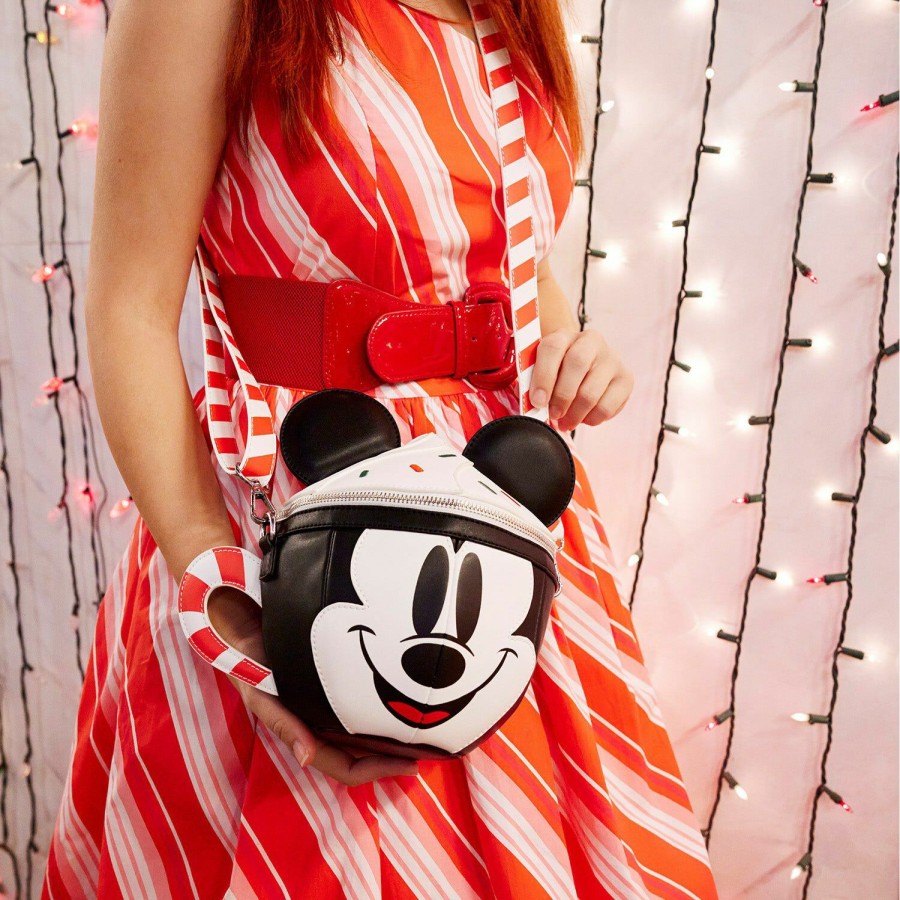 Handbags & Wallets * | Exclusive Mickey Mouse Hot Cocoa Crossbody Bag Loungefly Clearance