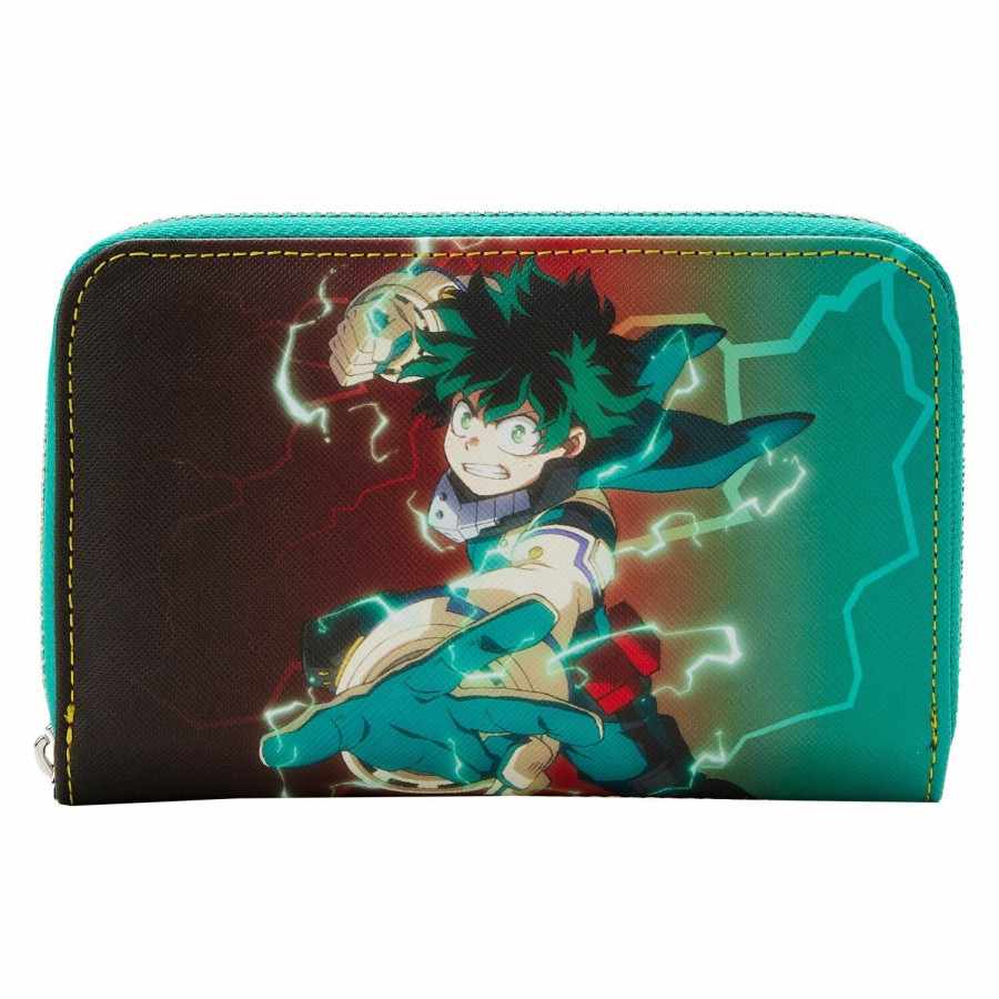 Handbags & Wallets * | My Hero Academia Deku Zip Around Wallet Loungefly Fire Sale