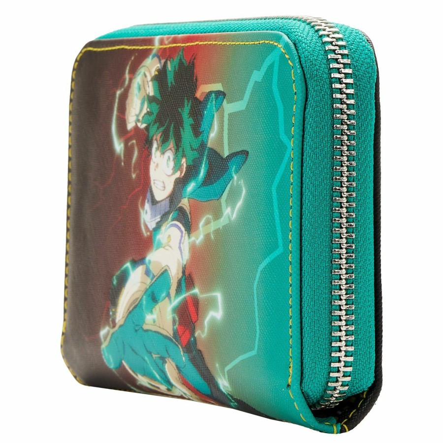 Handbags & Wallets * | My Hero Academia Deku Zip Around Wallet Loungefly Fire Sale