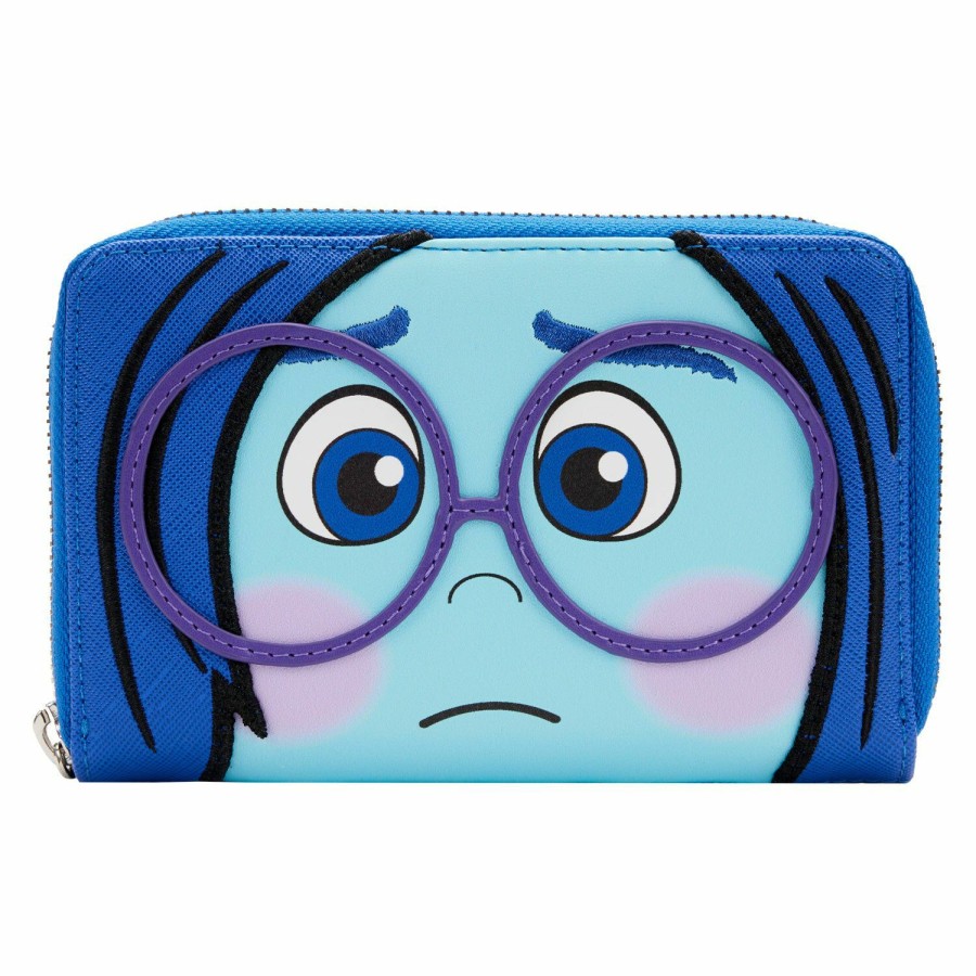 Handbags & Wallets * | Exclusive Inside Out Sadness Cosplay Zip Around Wallet Loungefly Flash Sale