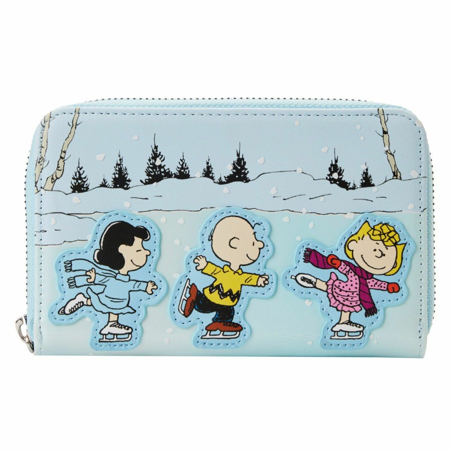 Handbags & Wallets * | Charlie Brown Ice Skating Zip Around Wallet Loungefly Excellent Quality