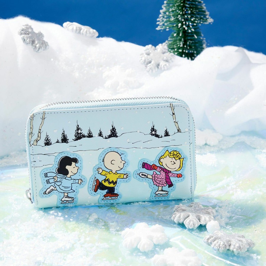 Handbags & Wallets * | Charlie Brown Ice Skating Zip Around Wallet Loungefly Excellent Quality