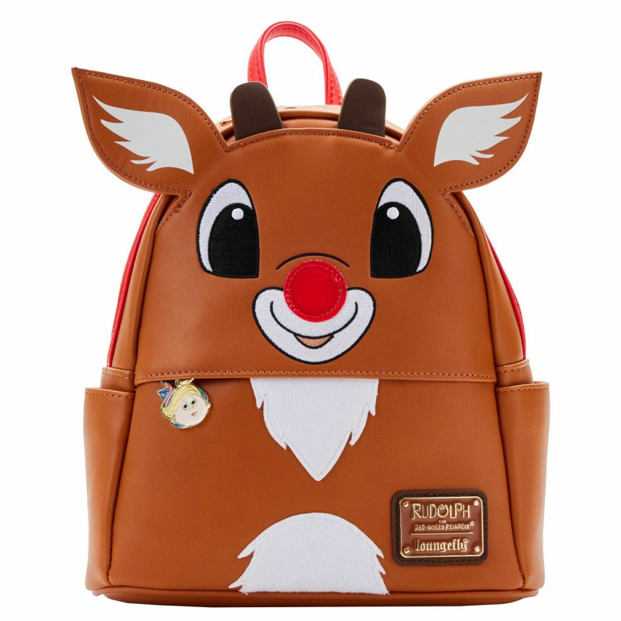 Handbags & Wallets * | Exclusive Rudolph The Red-Nosed Reindeer Light Up Cosplay Mini Backpack Loungefly Fashion