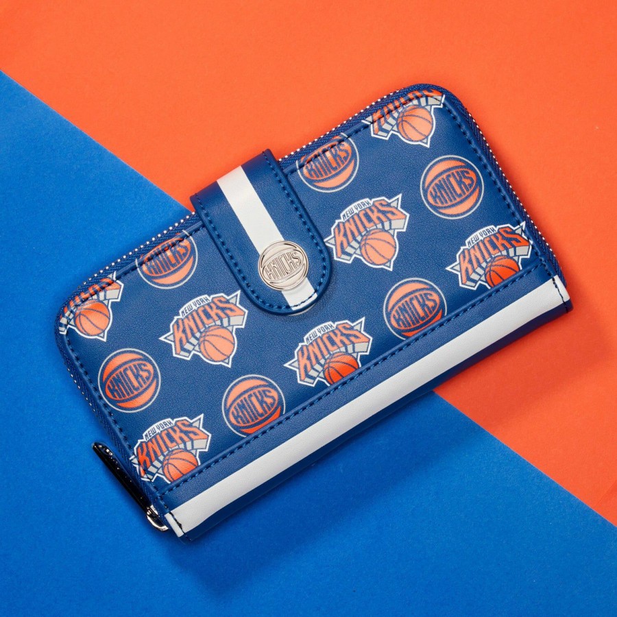 Handbags & Wallets * | Nba New York Knicks Logo Zip Around Wallet Loungefly Exclusive